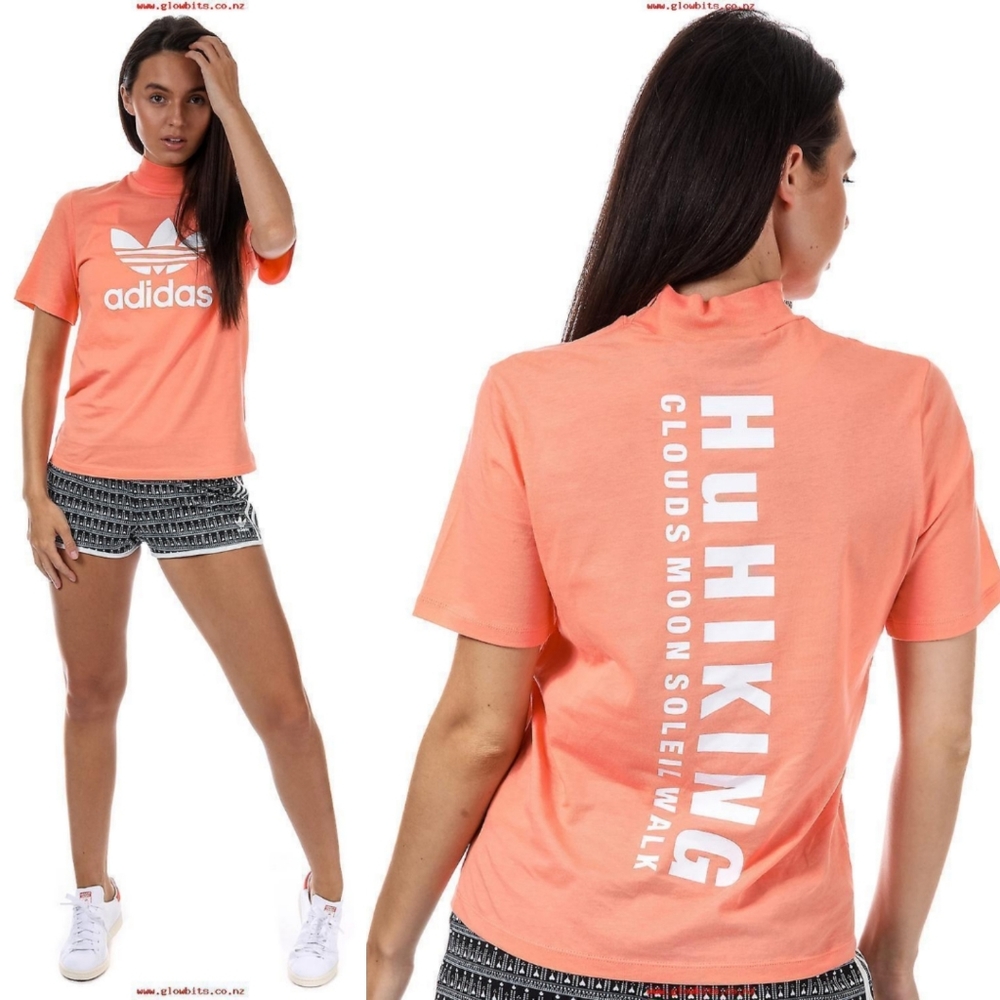 ADIDAS PHARRELL WILLIAMS Coral Logo T-Shirt XS.